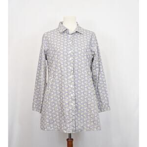 Tulip Tunic Top Lavender Purple Green Print Women's Size S